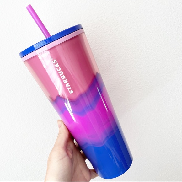 Starbucks Watercolor Marble Blue Pink Cold Cup